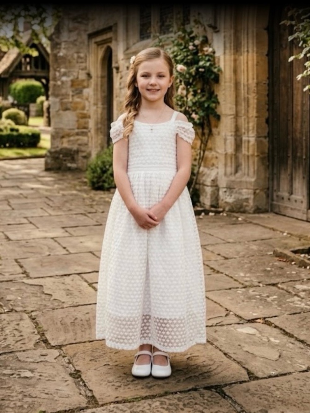 NWOT Show Me Your MuMu White Lace Girls' Formal Dress Youth